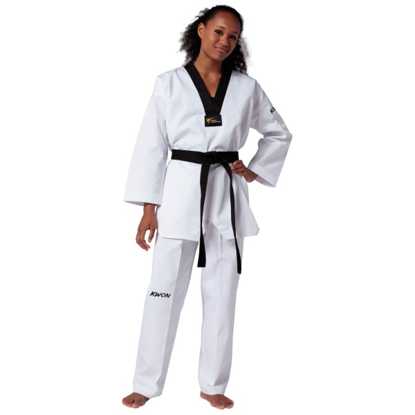 Taekwondo Uniform Victory, zwarte revers - WT erkend