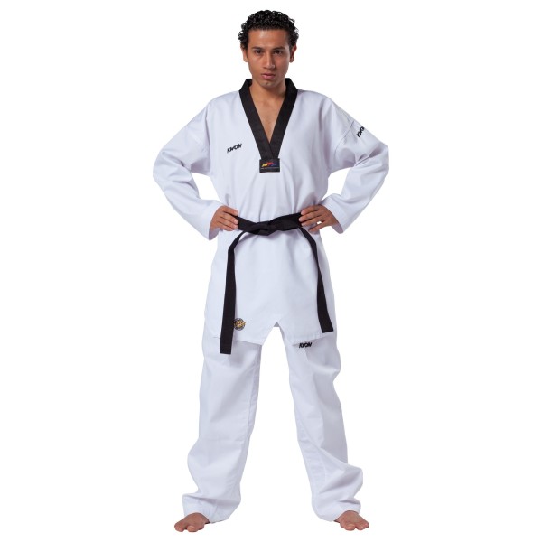 Taekwondo Uniform Victory, zwarte revers - WT erkend