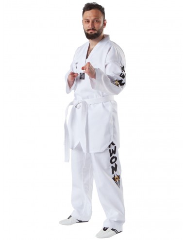 Taekwondo Uniforme Starfighter avec revers blanc 