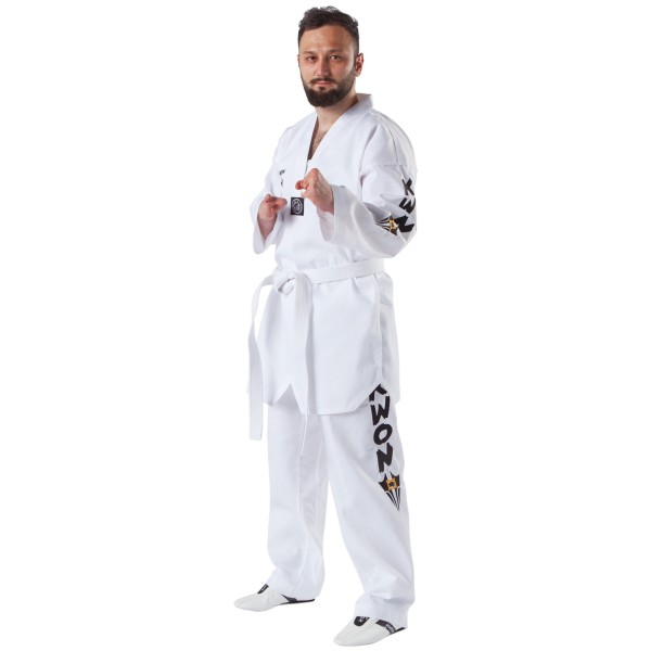 Taekwondo Uniforme Starfighter avec revers blanc 