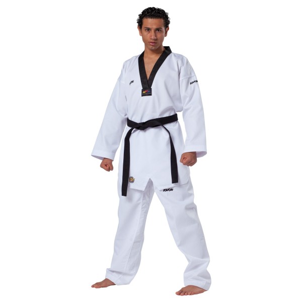 Taekwondo Uniform Victory, zwarte revers - WT erkend