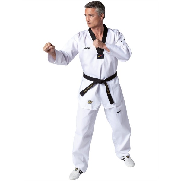 Taekwondo Uniform Victory, zwarte revers - WT erkend