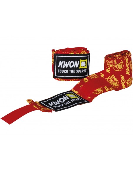 Kids Boksbandage Tiger niet elastisch 2 m zwart  Kids Boksbandage Tiger niet elastisch 2 m zwart