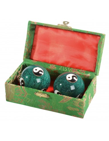 Steel musical balls Enamelled with Yin Yang symbols 