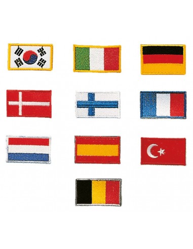 Genaaide badges nationale vlaggen 