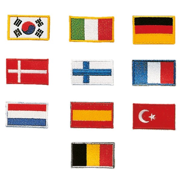 Sewn badges national flags 