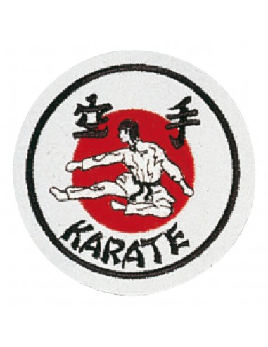 Genaaide badge Karate, wit/rood 