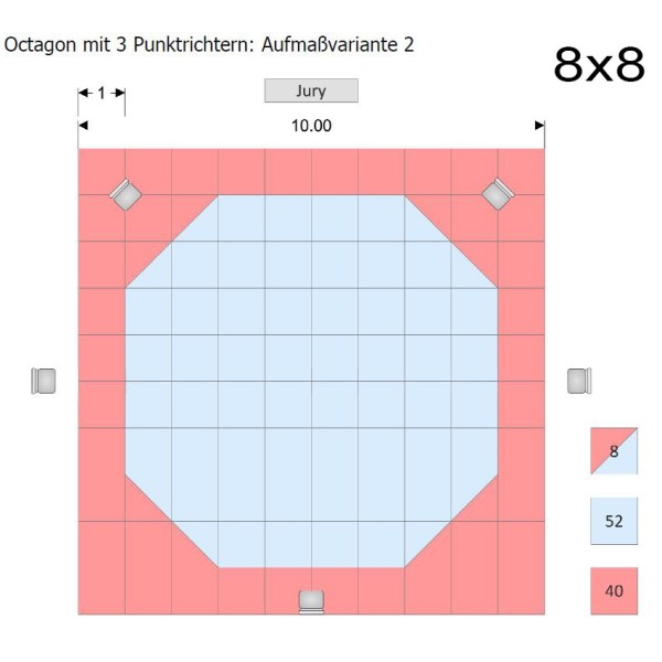 Coins octogonaux pour tapis réversible - reconnus WT, ensemble de 2  