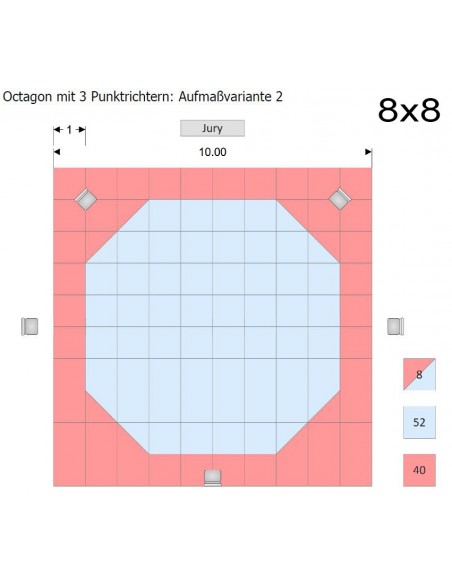Coins octogonaux pour tapis réversible - reconnus WT, ensemble de 2  
