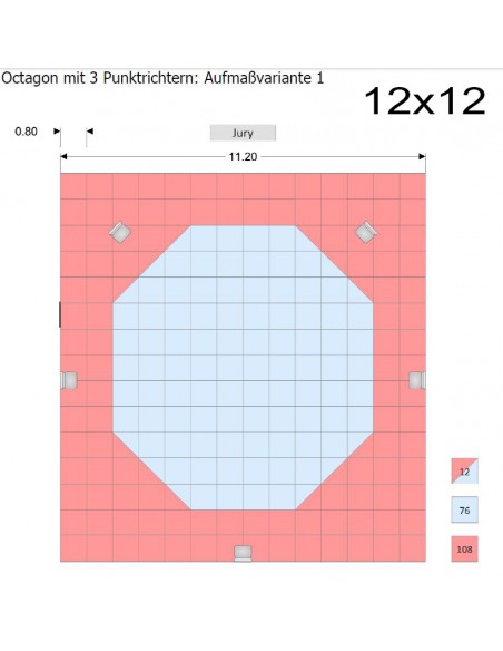 Coins octogonaux pour tapis réversible - reconnus WT, ensemble de 2  