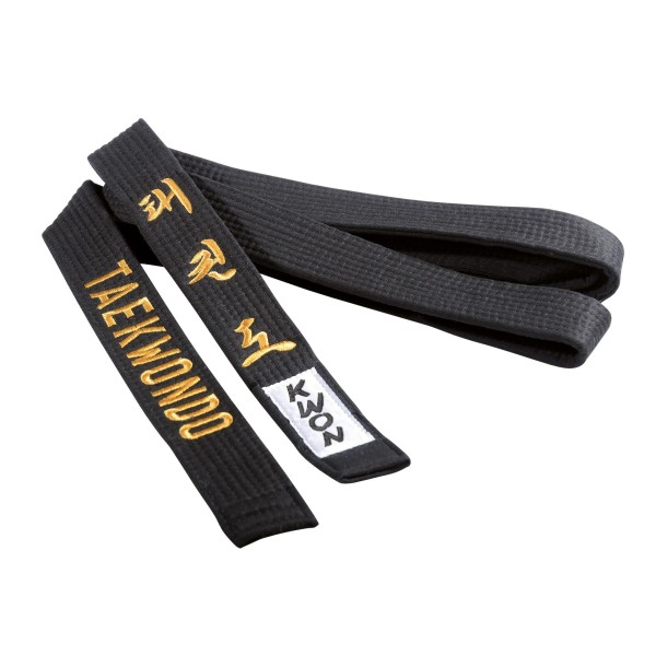 Ceinture noire Taekwondo brodée 4 cm 