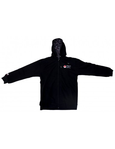 Black reversible hoodie with JKA Belgium embroidery 