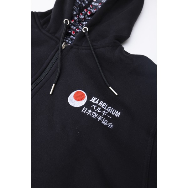 Hoodie noir reversible avec broderie JKA belgium