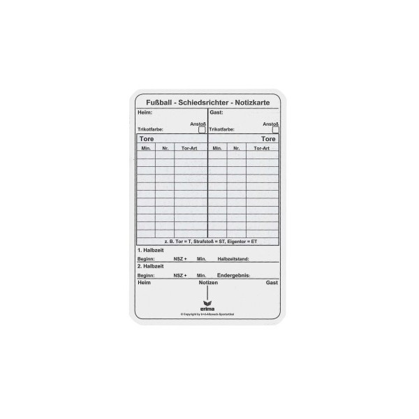 Match record pads, football 