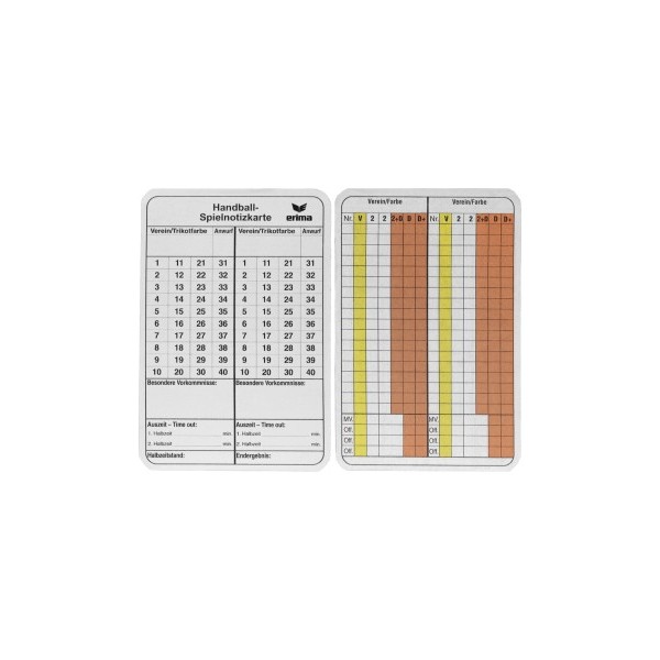 Match Record Pads Handball 