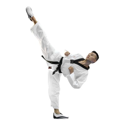 WTF Dobok. Black Neck. Diamond
