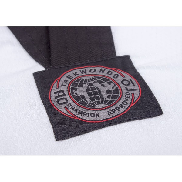 WTF Dobok. Black Neck. Diamond  