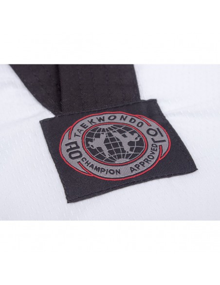 WTF Dobok. Black Neck. Diamond  