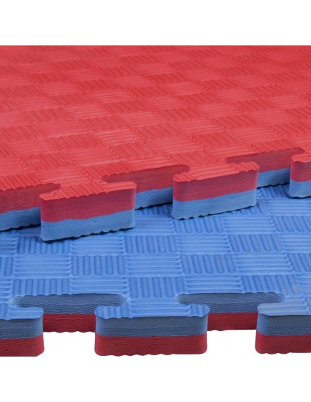 Tapis Emboîtable. Rouge/bleu. 100x100x4 cm  Tapis Emboîtable. Rouge/bleu. 100x100x4 cm
