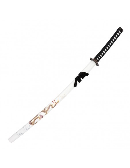 Katana van roestvrij staal. Witte draak 