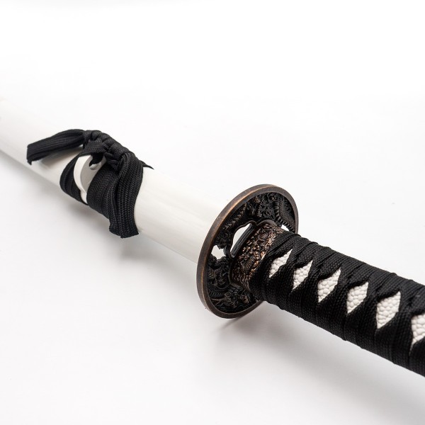 Katana van roestvrij staal. Witte draak 