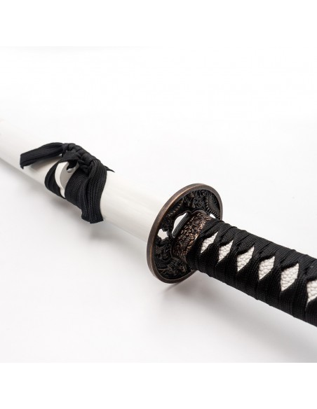 Katana van roestvrij staal. Witte draak 