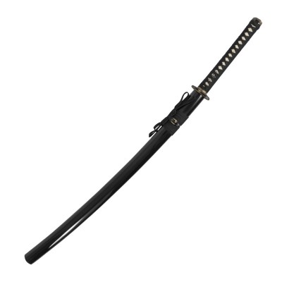 Katana van koolstofstaal. Zwart