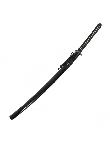 Katana van koolstofstaal. Zwart  Katana van koolstofstaal. Zwart