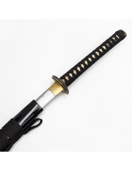 Katana van koolstofstaal. Zwart  Katana van koolstofstaal. Zwart