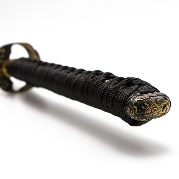 Katana van koolstofstaal. Zwart