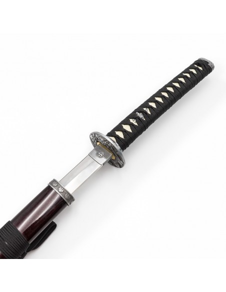 Katana van roestvrij staal. Kastanjebruin 