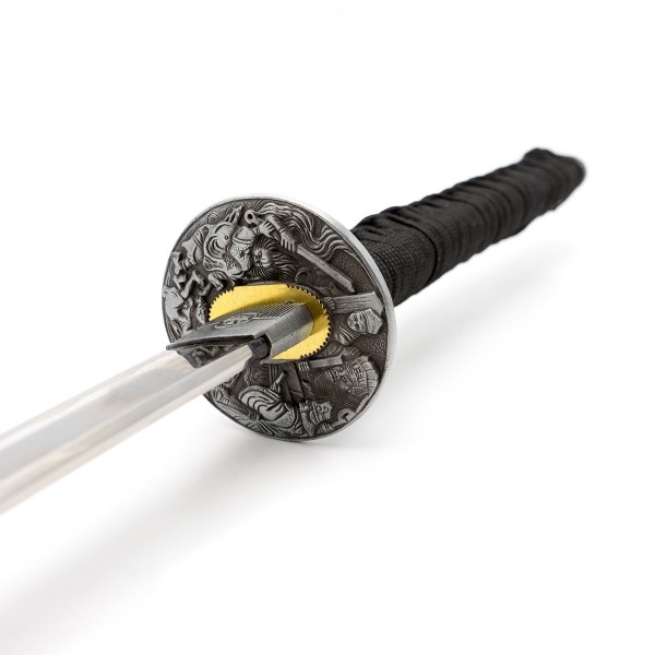 Katana van roestvrij staal. Kastanjebruin 