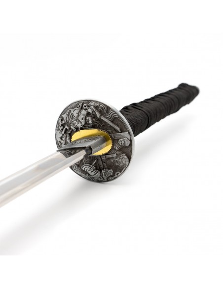 Katana van roestvrij staal. Kastanjebruin 