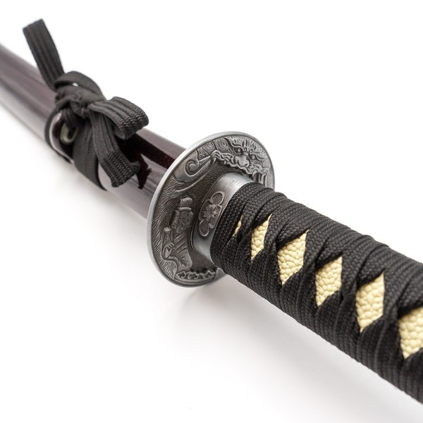 Katana van roestvrij staal. Kastanjebruin 