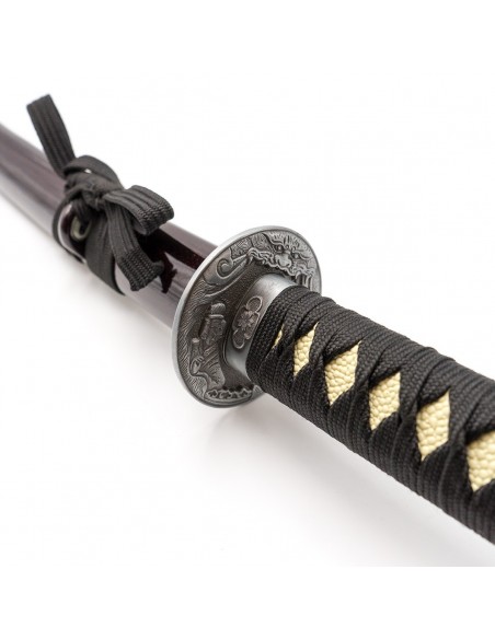 Katana van roestvrij staal. Kastanjebruin 