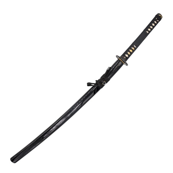 Katana van Damascusstaal. Zwart 