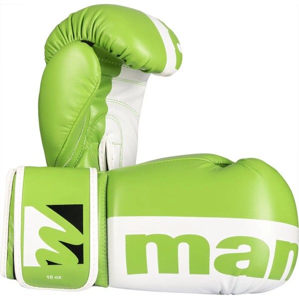 Gants de boxe "2 couleurs" - 10 oz, blanc-vert 