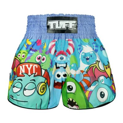 TUFF Muay Thai Boxing Shorts High-Cut Retro Style Party Monster