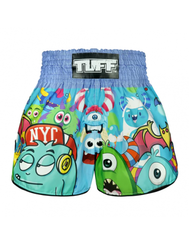 TUFF Muay Thai Boxing Shorts High-Cut Retro Style Party Monster 