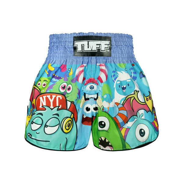 TUFF Muay Thai Boxing Shorts High-Cut Retro Style Party Monster 