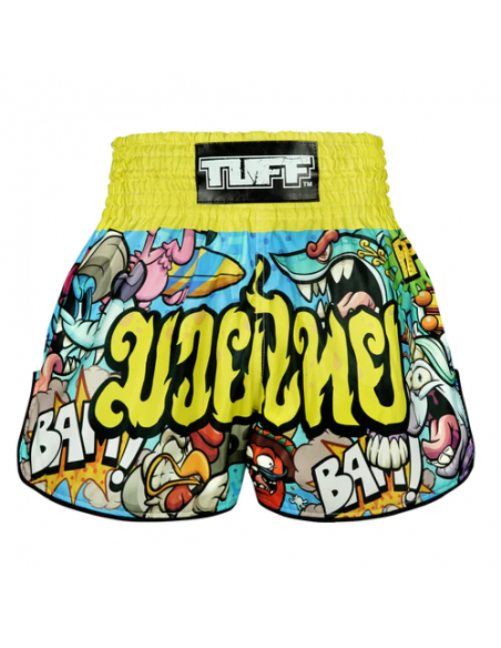 TUFF Muay Thai Boksshort Hooggesneden Retro Stijl "Ready to Rumble"  TUFF Muay Thai Boksshort Hooggesneden Retro Stijl "Ready to Rumble"