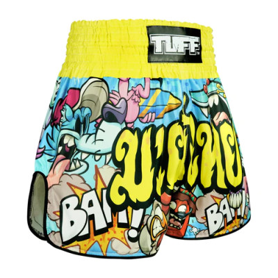 TUFF Muay Thai Boxing Shorts High-Cut Retro Style "Ready to Rumble"  2