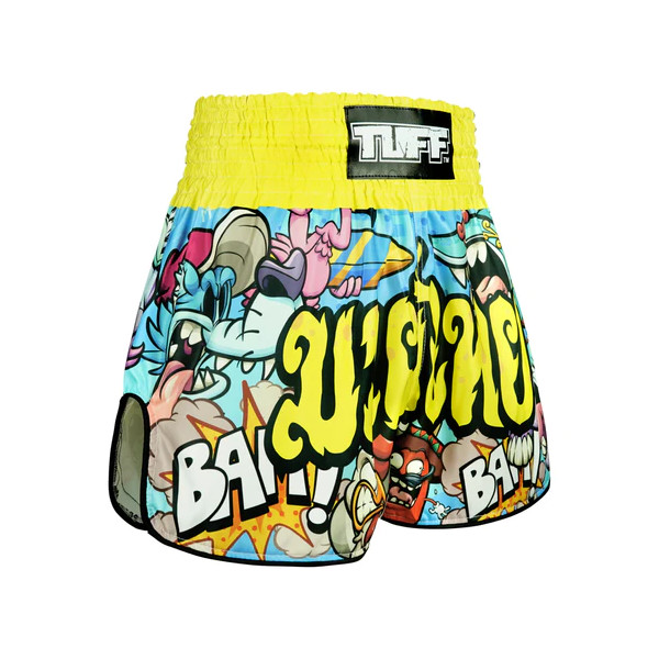 TUFF Muay Thai Boksshort Hooggesneden Retro Stijl "Ready to Rumble"