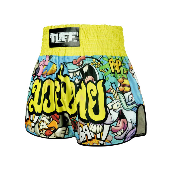 TUFF Muay Thai Boksshort Hooggesneden Retro Stijl "Ready to Rumble"