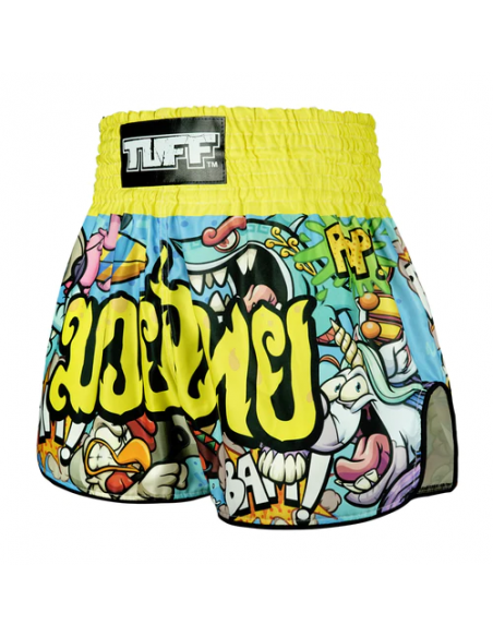 TUFF Muay Thai Boksshort Hooggesneden Retro Stijl "Ready to Rumble"  TUFF Muay Thai Boksshort Hooggesneden Retro Stijl "Ready to Rumble"