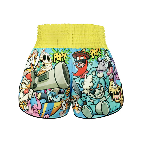 TUFF Muay Thai Boksshort Hooggesneden Retro Stijl "Ready to Rumble"