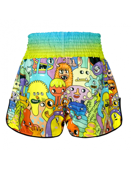 TUFF Muay Thai Boksshort Hooggesneden Retro Stijl "We come in Peace" 