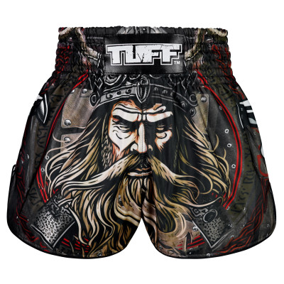TUFF Muay Thai Boxing Shorts High-Cut Retro Style "Berserker's Fury"
