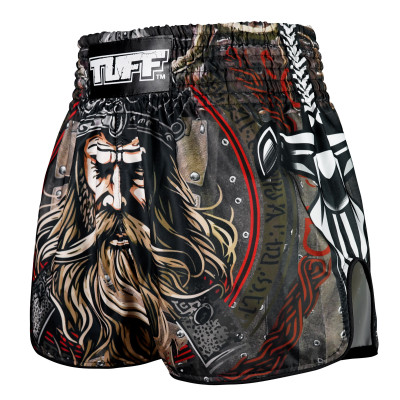 TUFF Muay Thai Boxing Shorts High-Cut Retro Style "Berserker's Fury"  2