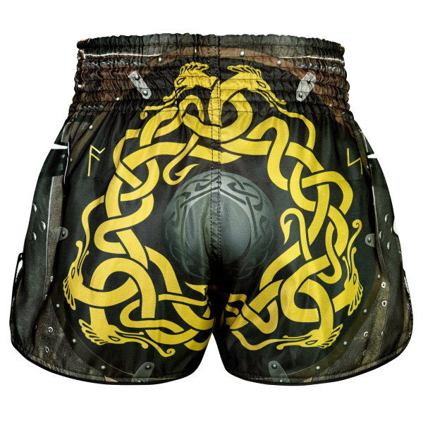 TUFF Muay Thai Boxing Shorts High-Cut Retro Style "Berserker's Fury"